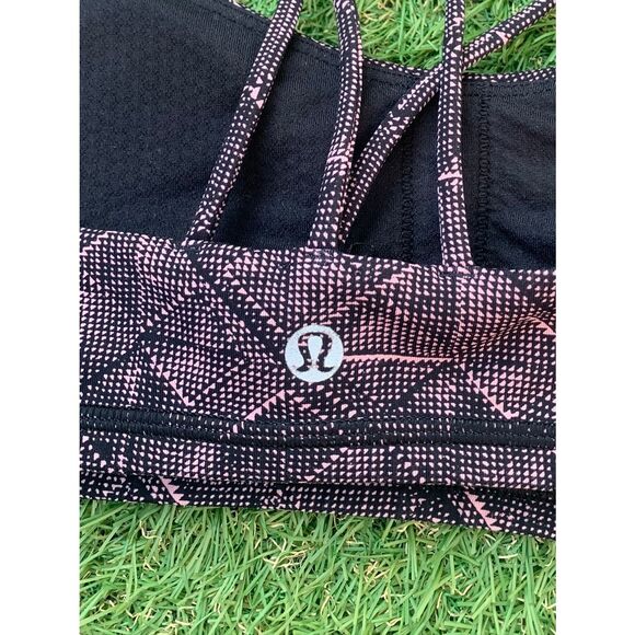 LULULEMON Free To Be Zen print Cross BACK SPORT BRA sz 10 - Picture 5 of 6